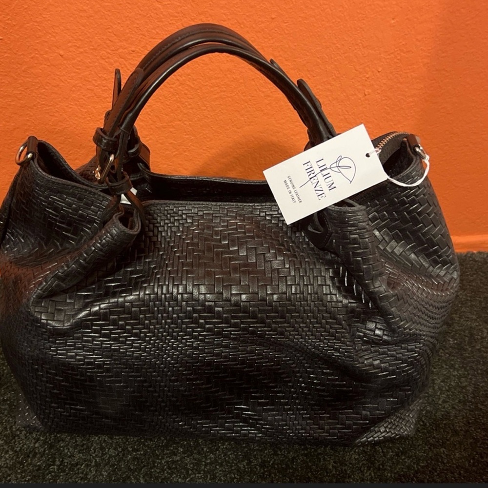 Black/Brown Woven Handbag